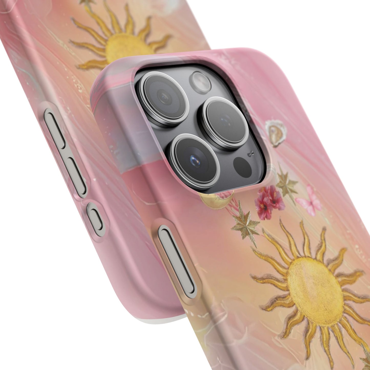 Celestial Sun & Moon Pink | Slim Snap iPhone Case