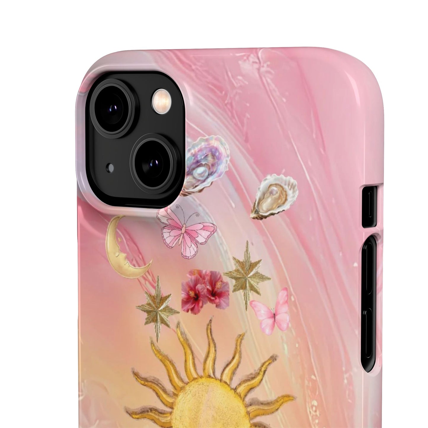 Celestial Sun & Moon Pink | Slim Snap iPhone Case