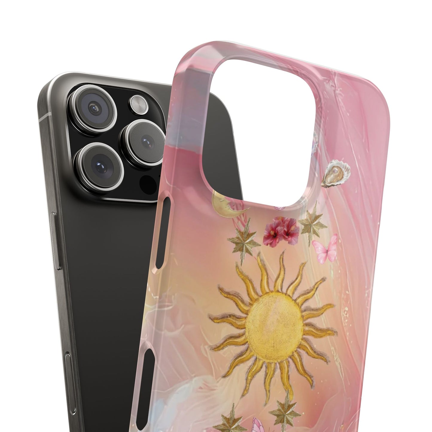 Celestial Sun & Moon Pink | Slim Snap iPhone Case