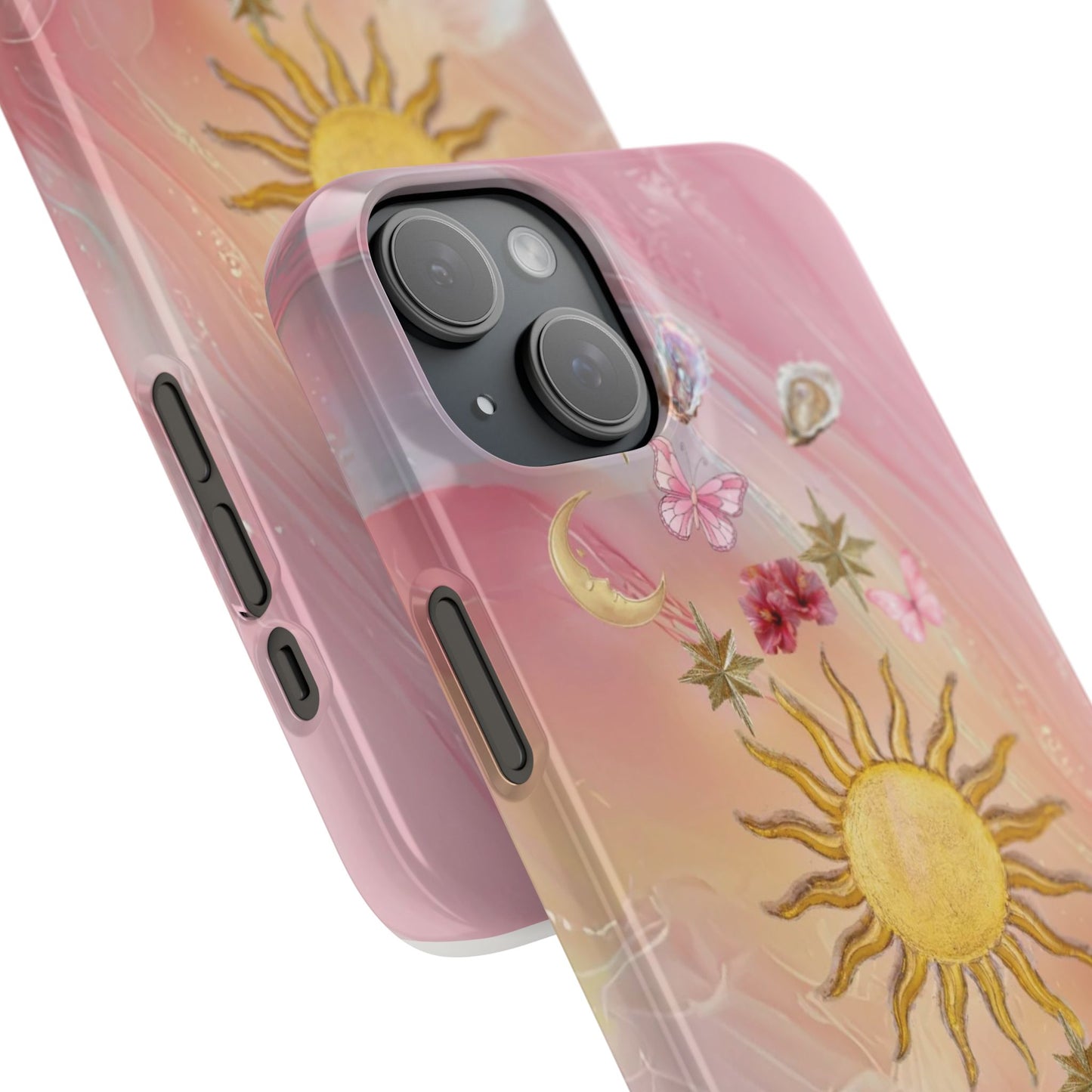 Celestial Sun & Moon Pink | Slim Snap iPhone Case