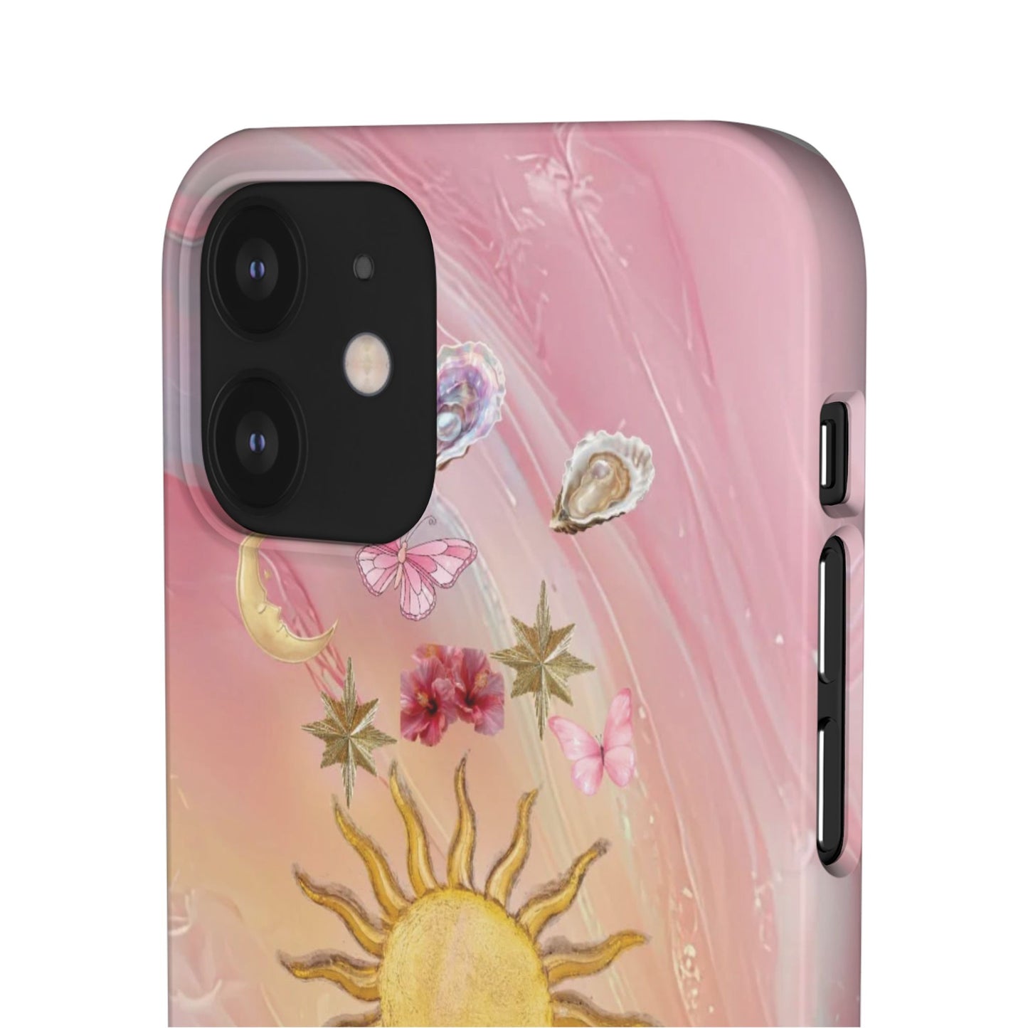 Celestial Sun & Moon Pink | Slim Snap iPhone Case
