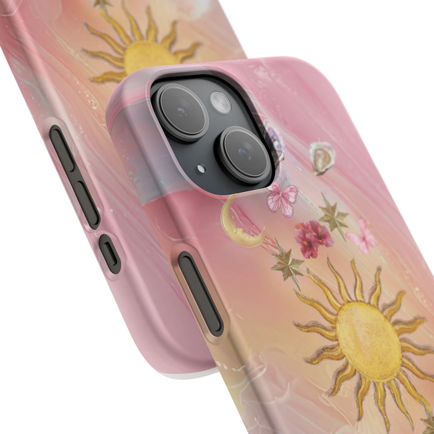 Celestial Sun & Moon Pink | Slim Snap iPhone Case