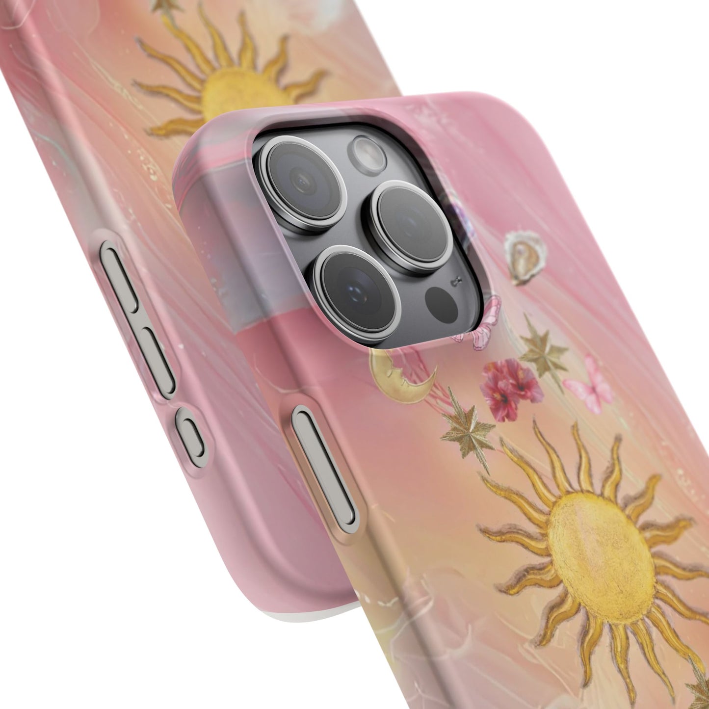 Celestial Sun & Moon Pink | Slim Snap iPhone Case