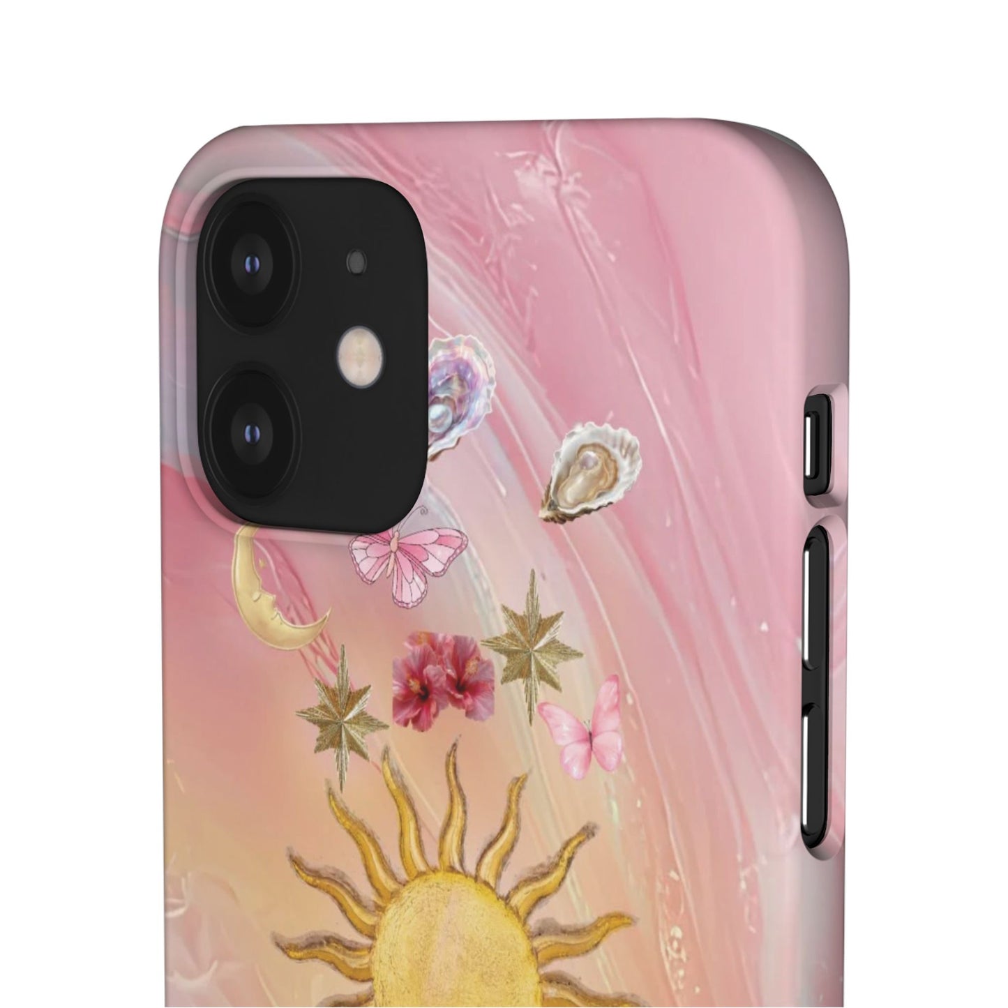 Celestial Sun & Moon Pink | Slim Snap iPhone Case
