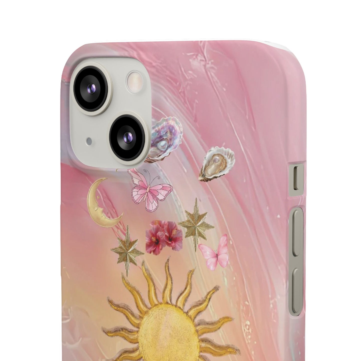 Celestial Sun & Moon Pink | Slim Snap iPhone Case