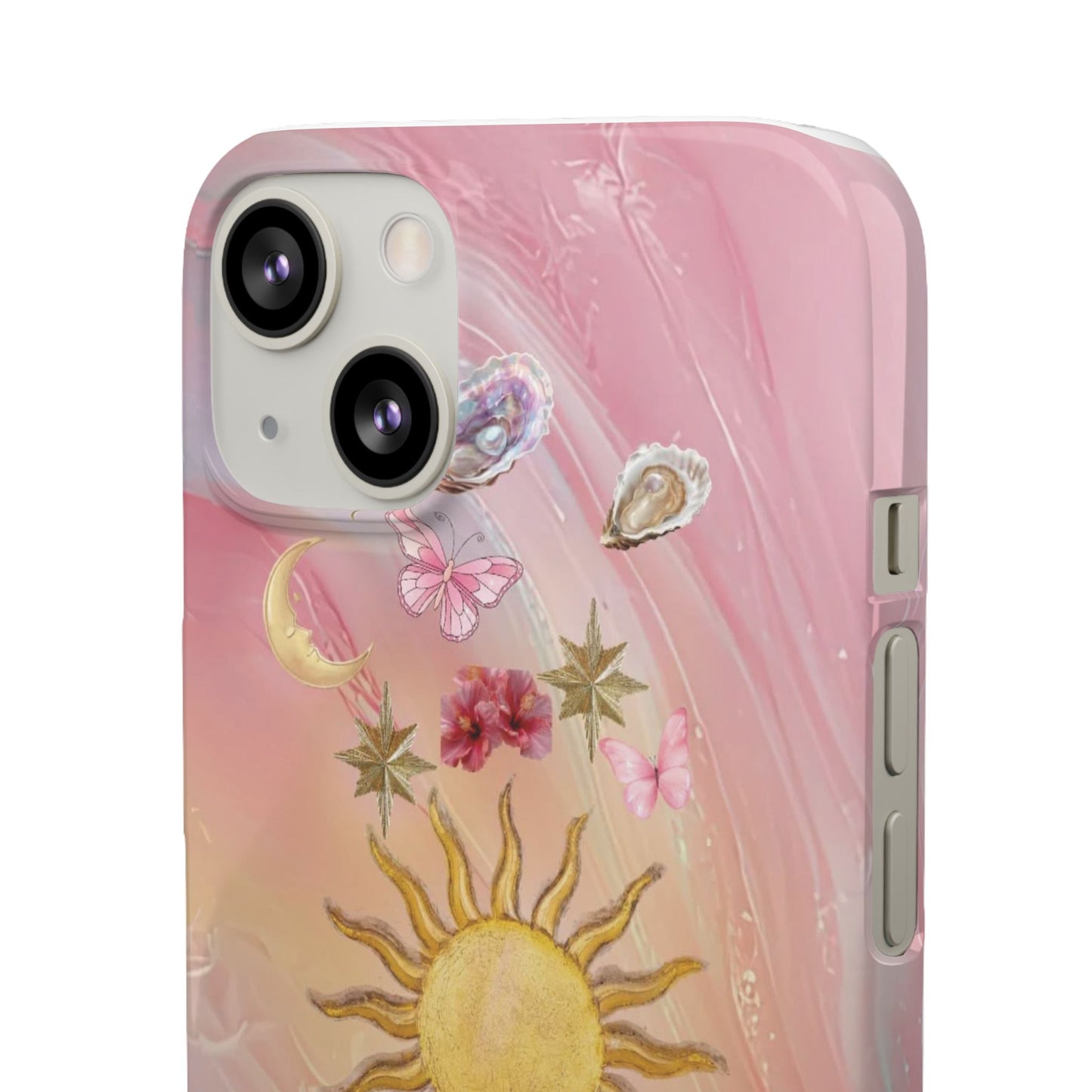 Celestial Sun & Moon Pink | Slim Snap iPhone Case