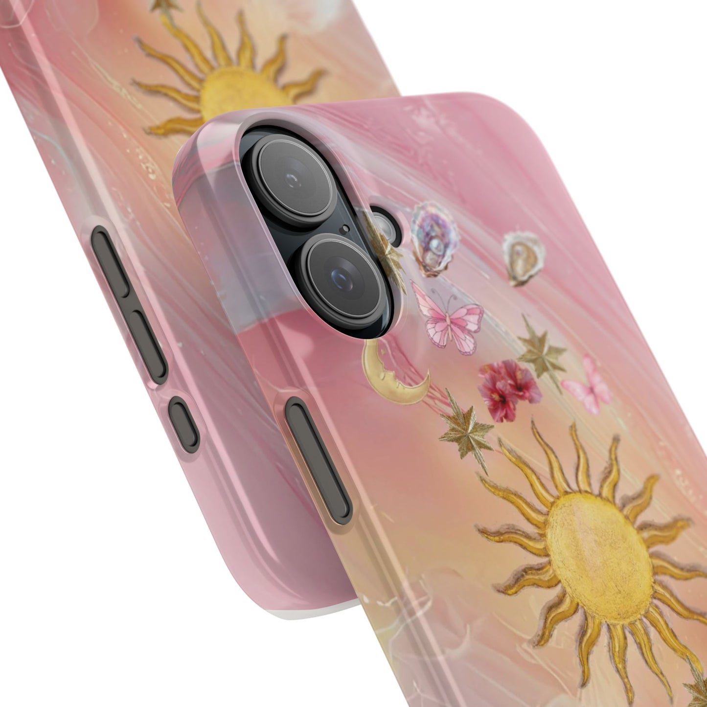 Celestial Sun & Moon Pink | Slim Snap iPhone Case