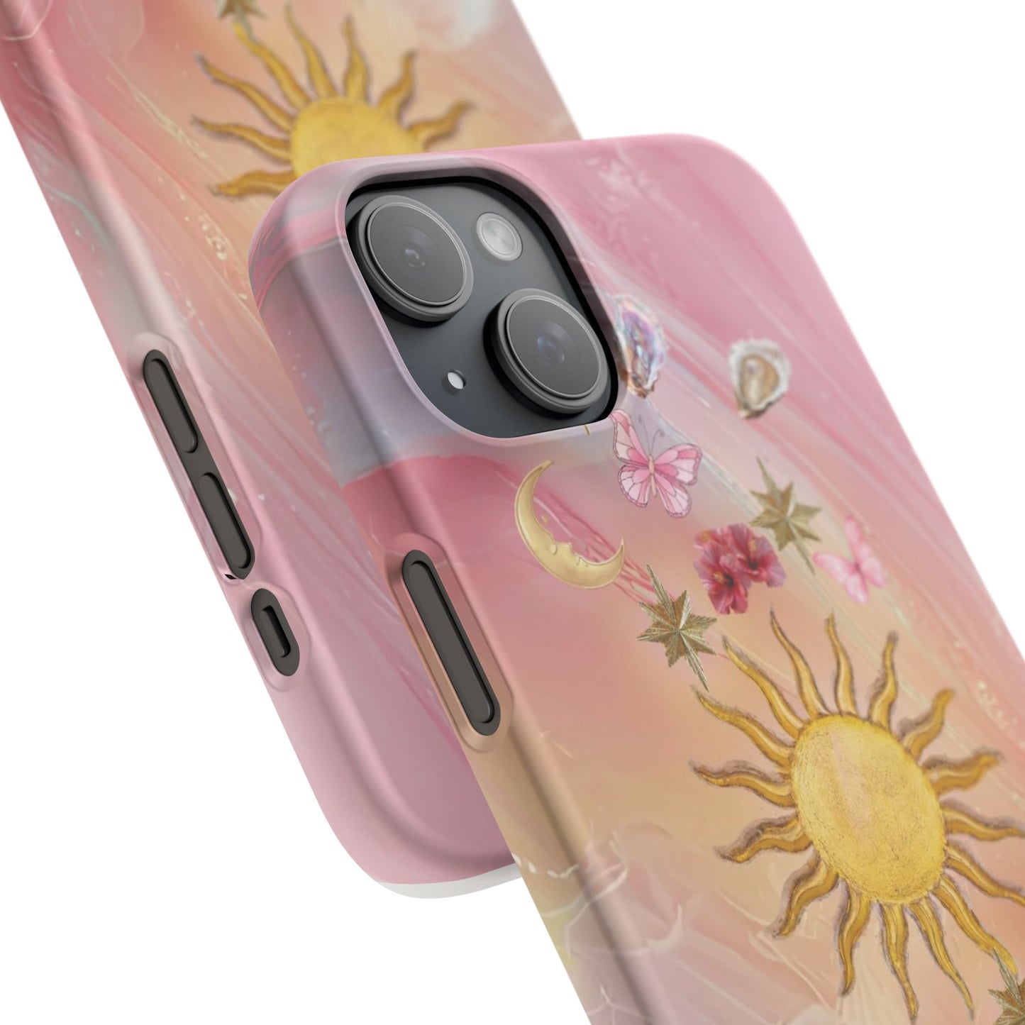 Celestial Sun & Moon Pink | Slim Snap iPhone Case