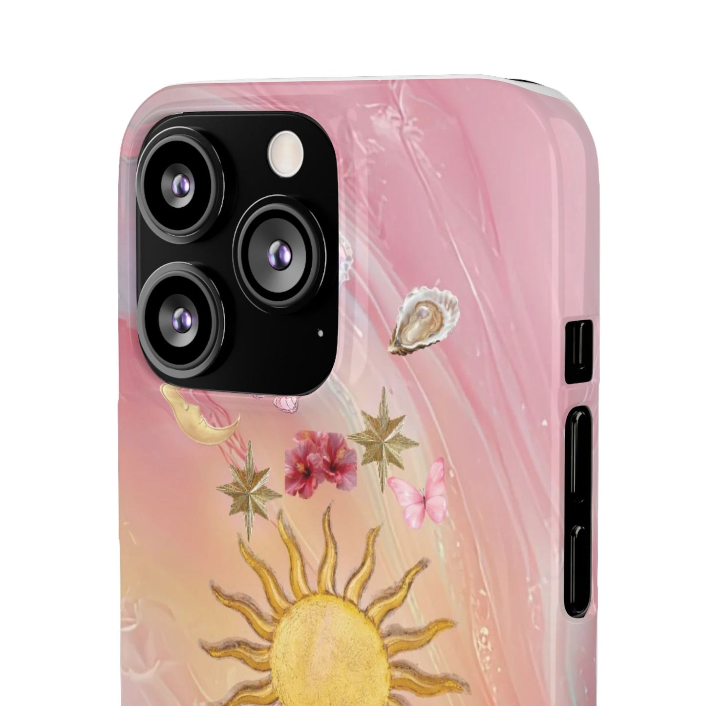 Celestial Sun & Moon Pink | Slim Snap iPhone Case