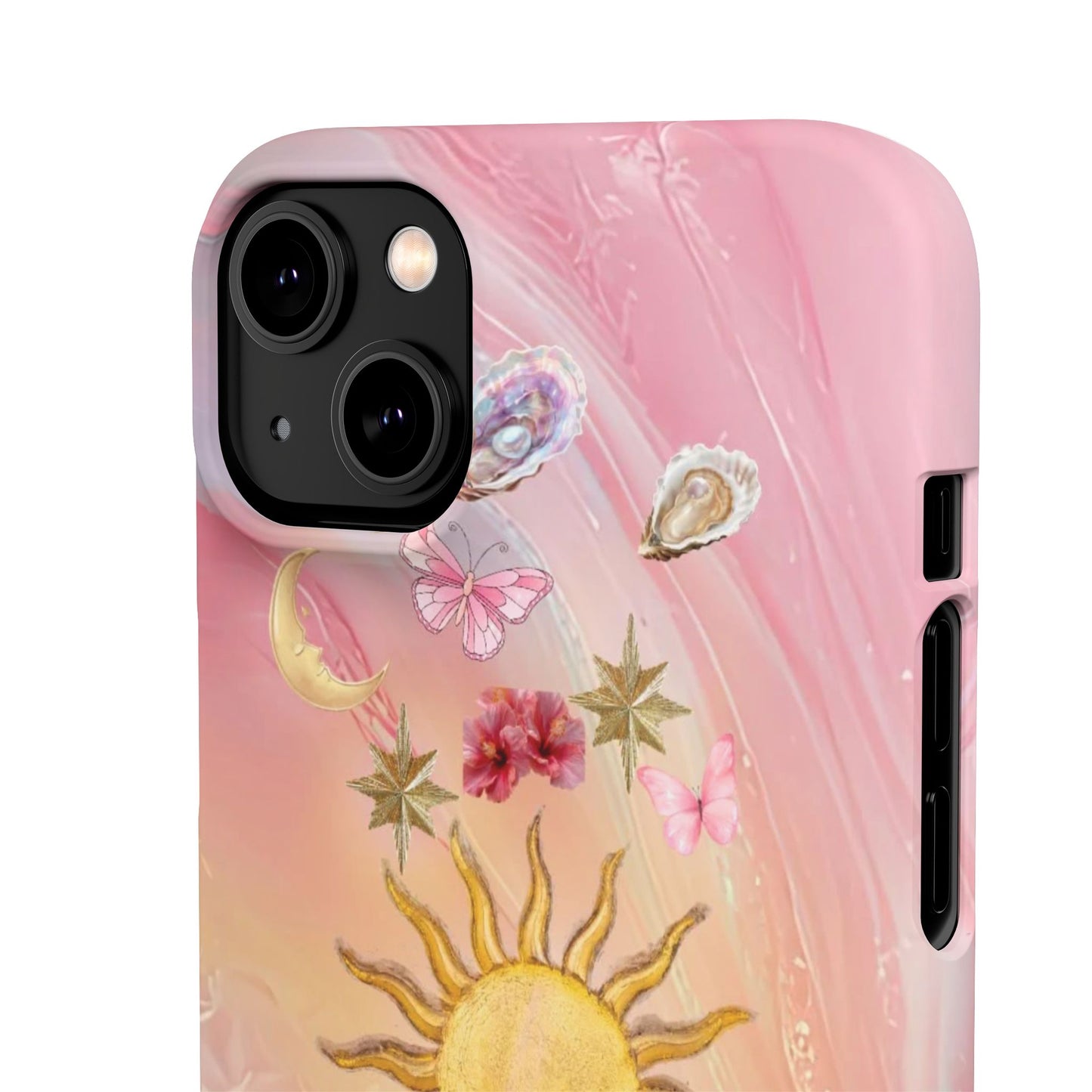 Celestial Sun & Moon Pink | Slim Snap iPhone Case