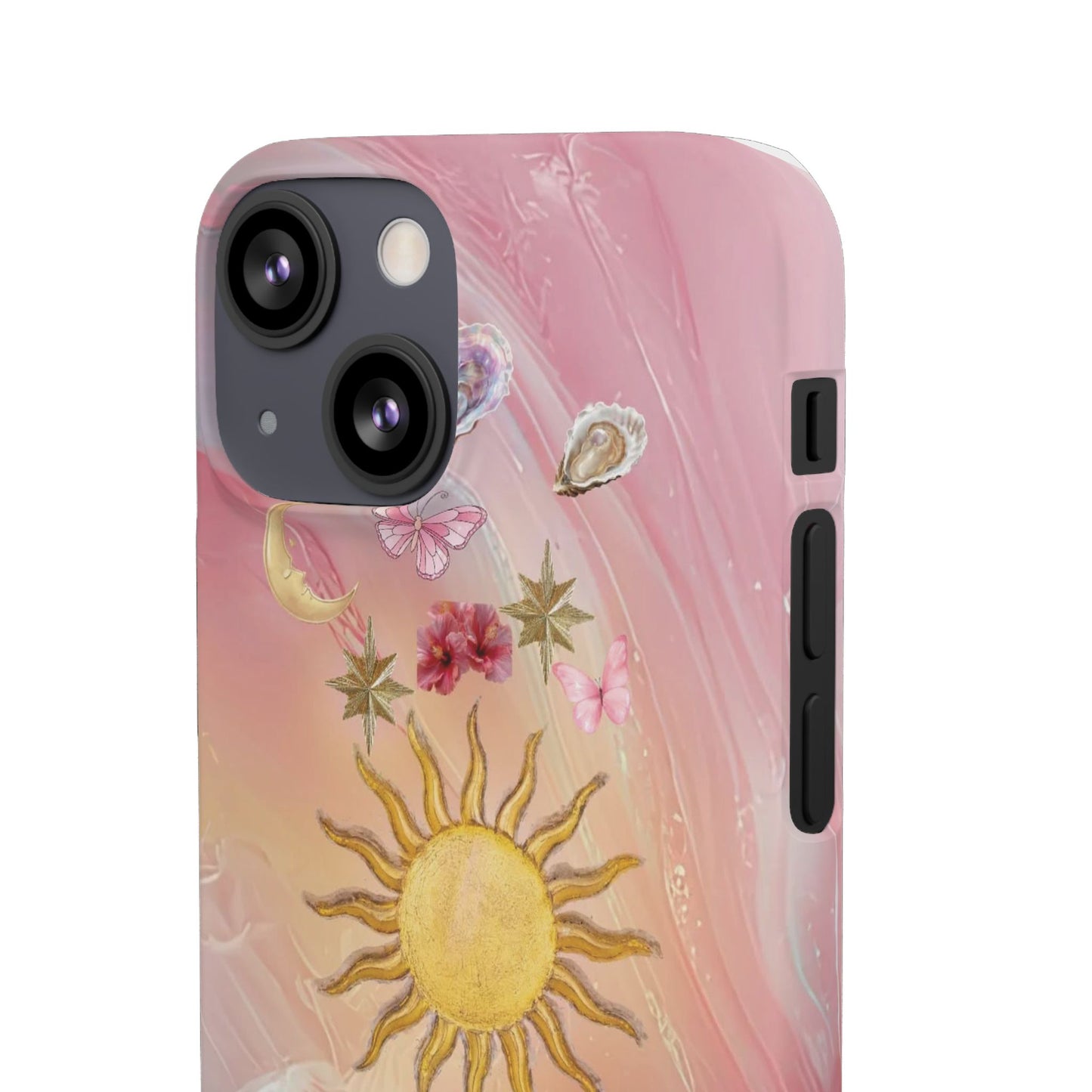 Celestial Sun & Moon Pink | Slim Snap iPhone Case