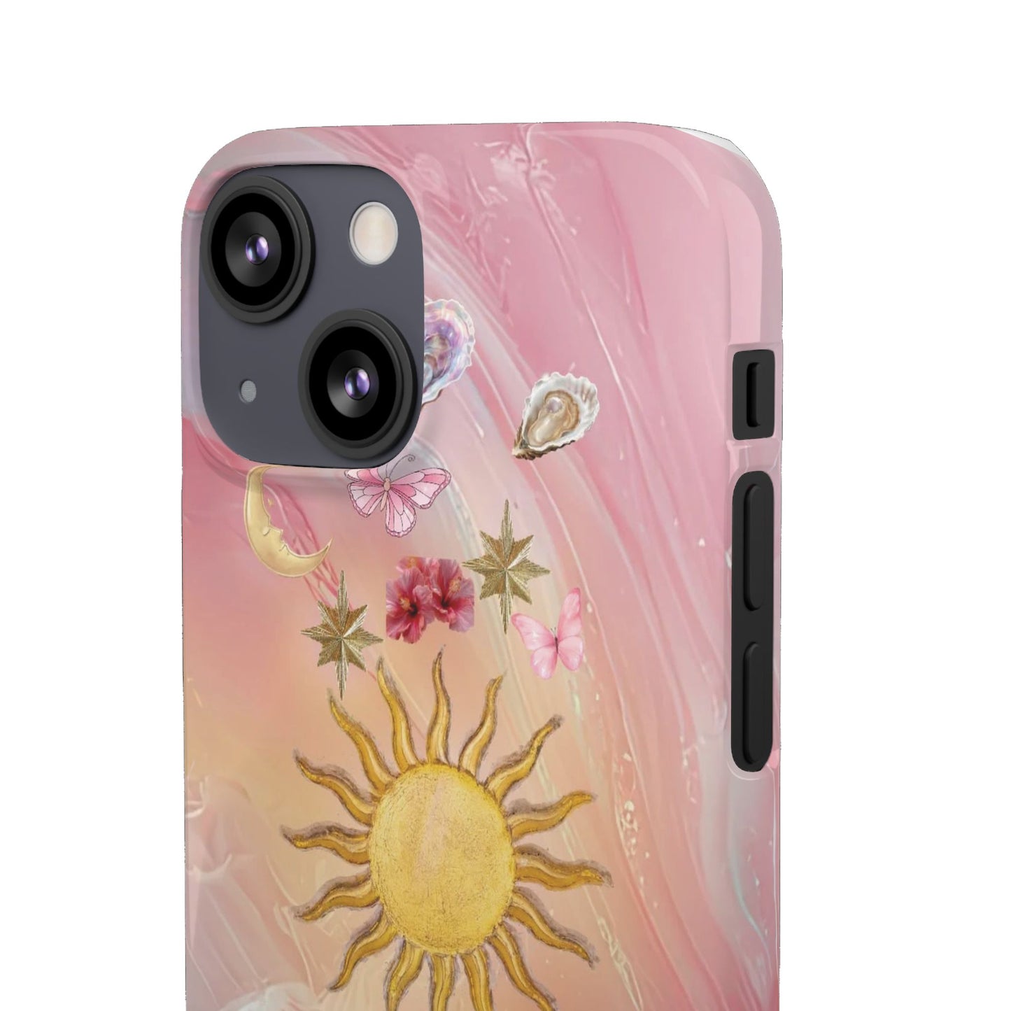 Celestial Sun & Moon Pink | Slim Snap iPhone Case