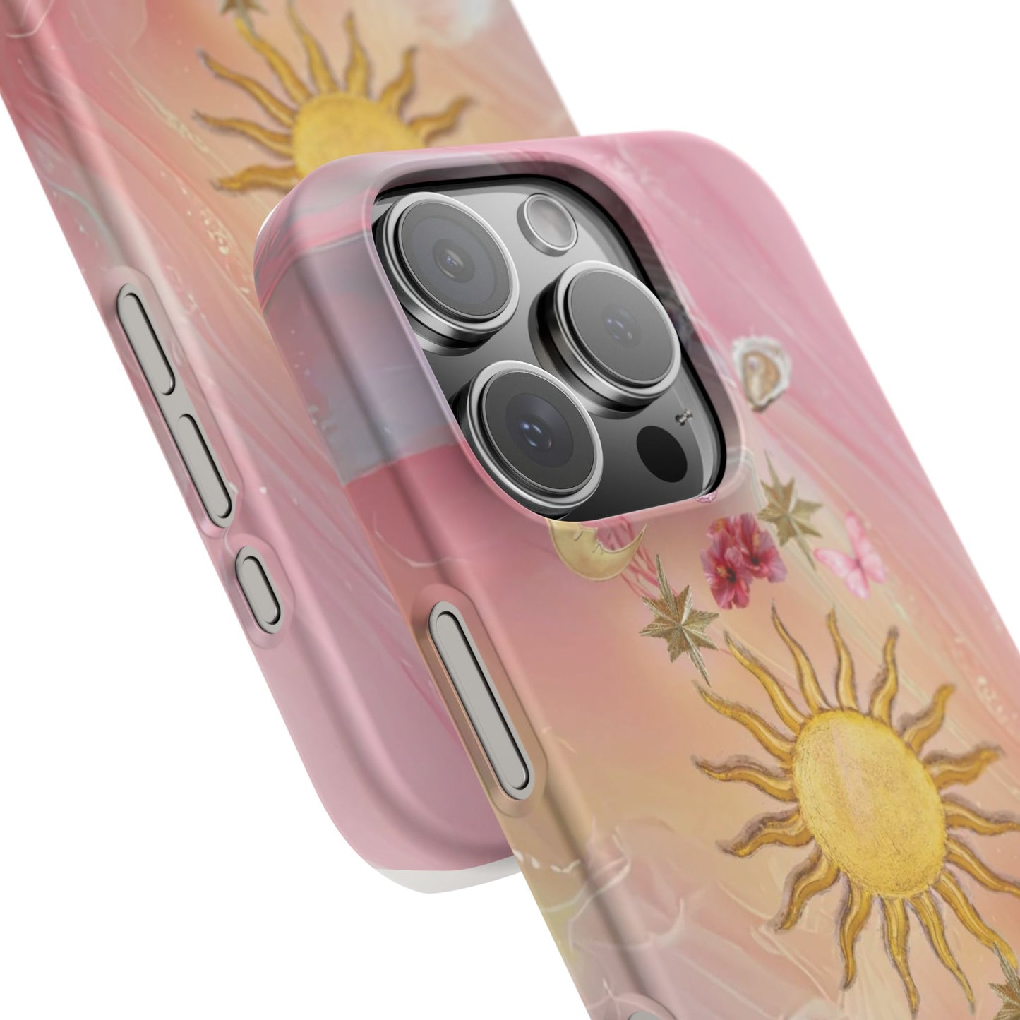 Celestial Sun & Moon Pink | Slim Snap iPhone Case