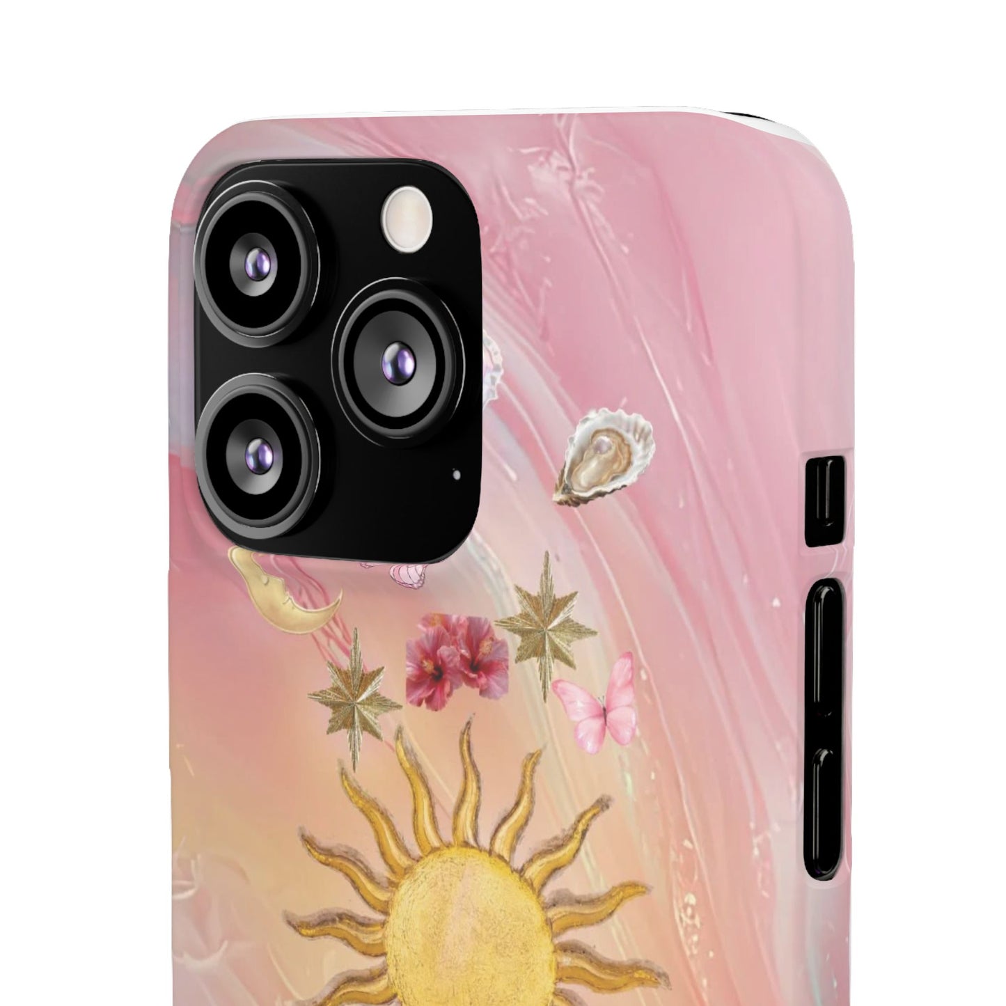 Celestial Sun & Moon Pink | Slim Snap iPhone Case
