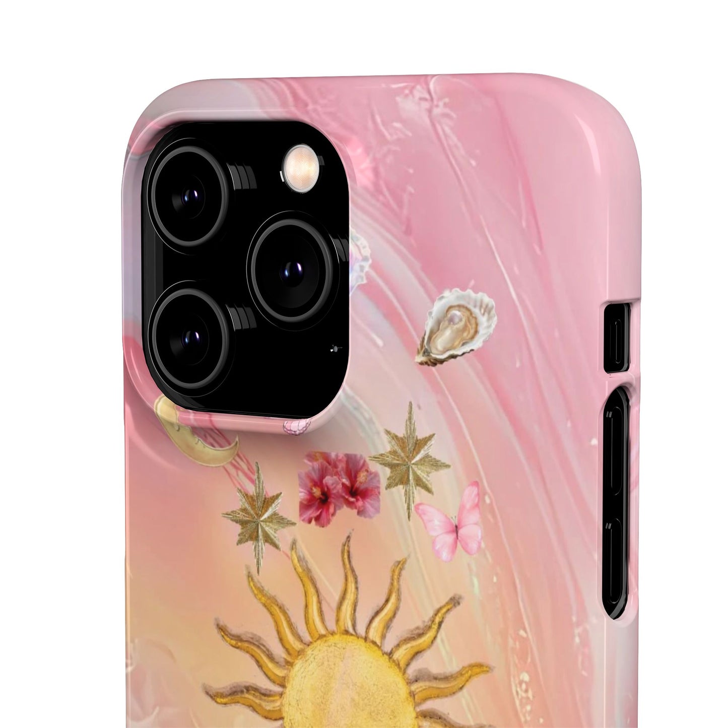 Celestial Sun & Moon Pink | Slim Snap iPhone Case
