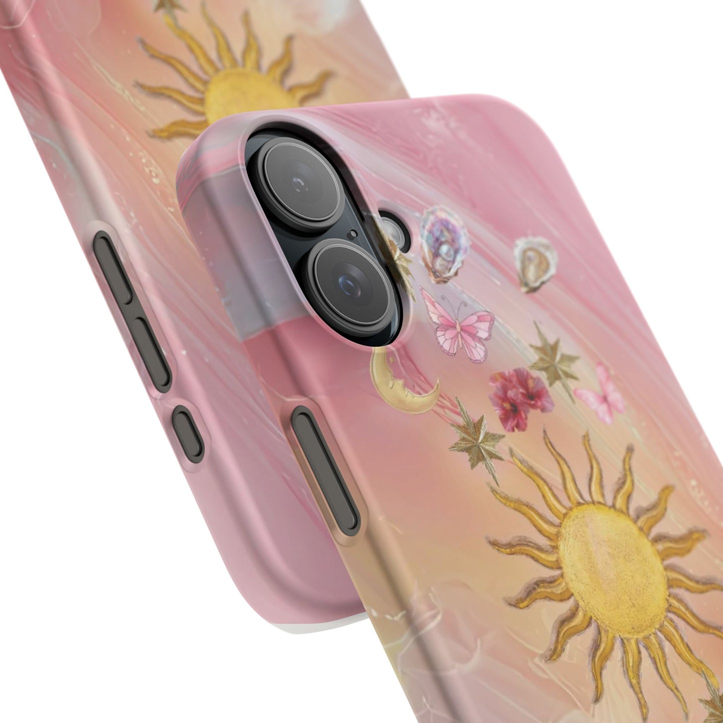 Celestial Sun & Moon Pink | Slim Snap iPhone Case
