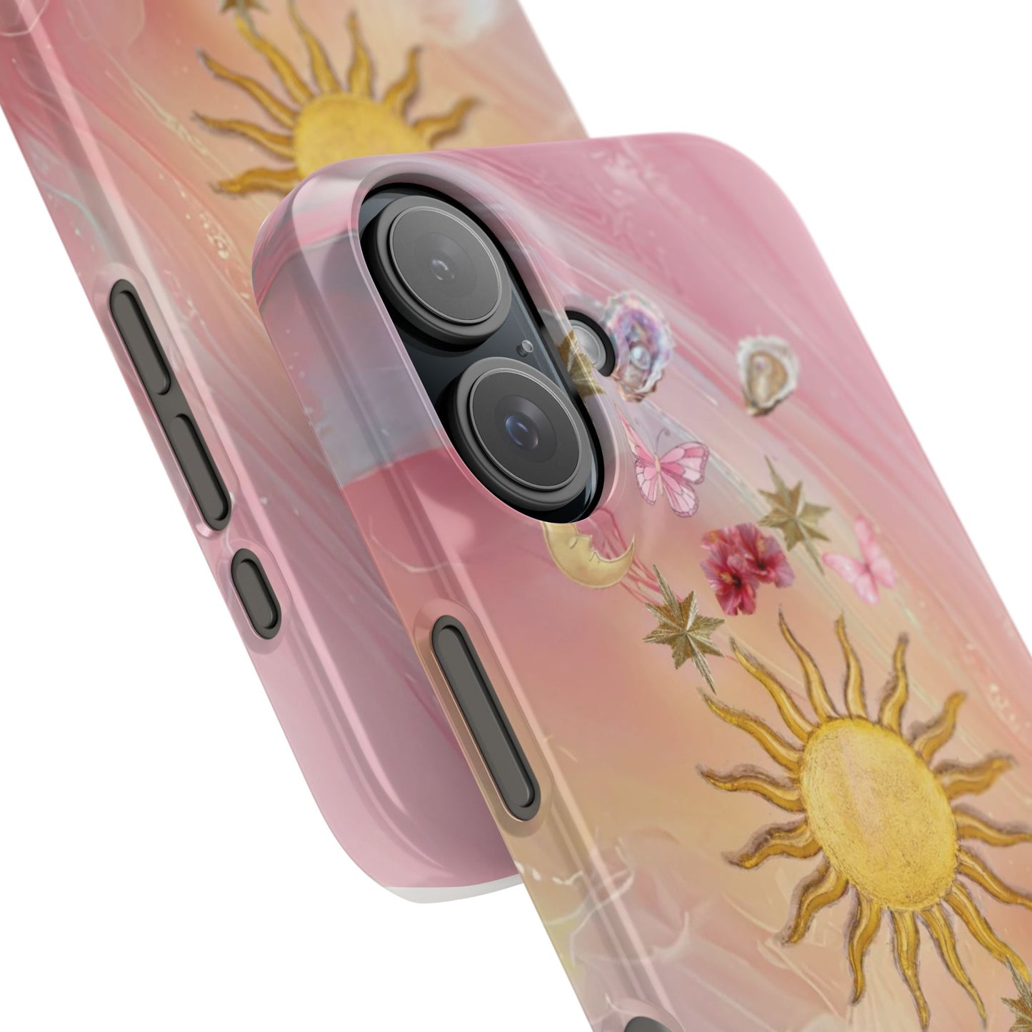 Celestial Sun & Moon Pink | Slim Snap iPhone Case