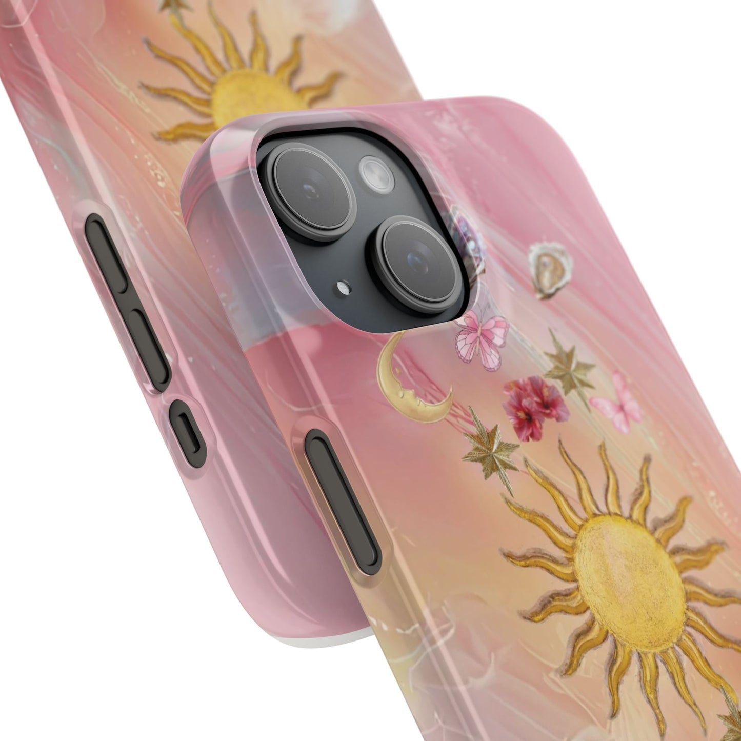 Celestial Sun & Moon Pink | Slim Snap iPhone Case