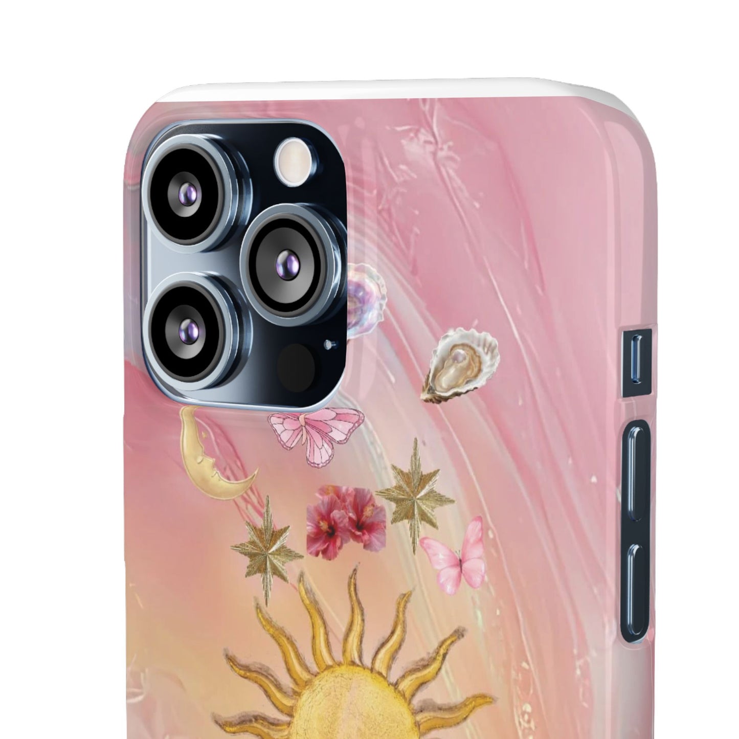 Celestial Sun & Moon Pink | Slim Snap iPhone Case