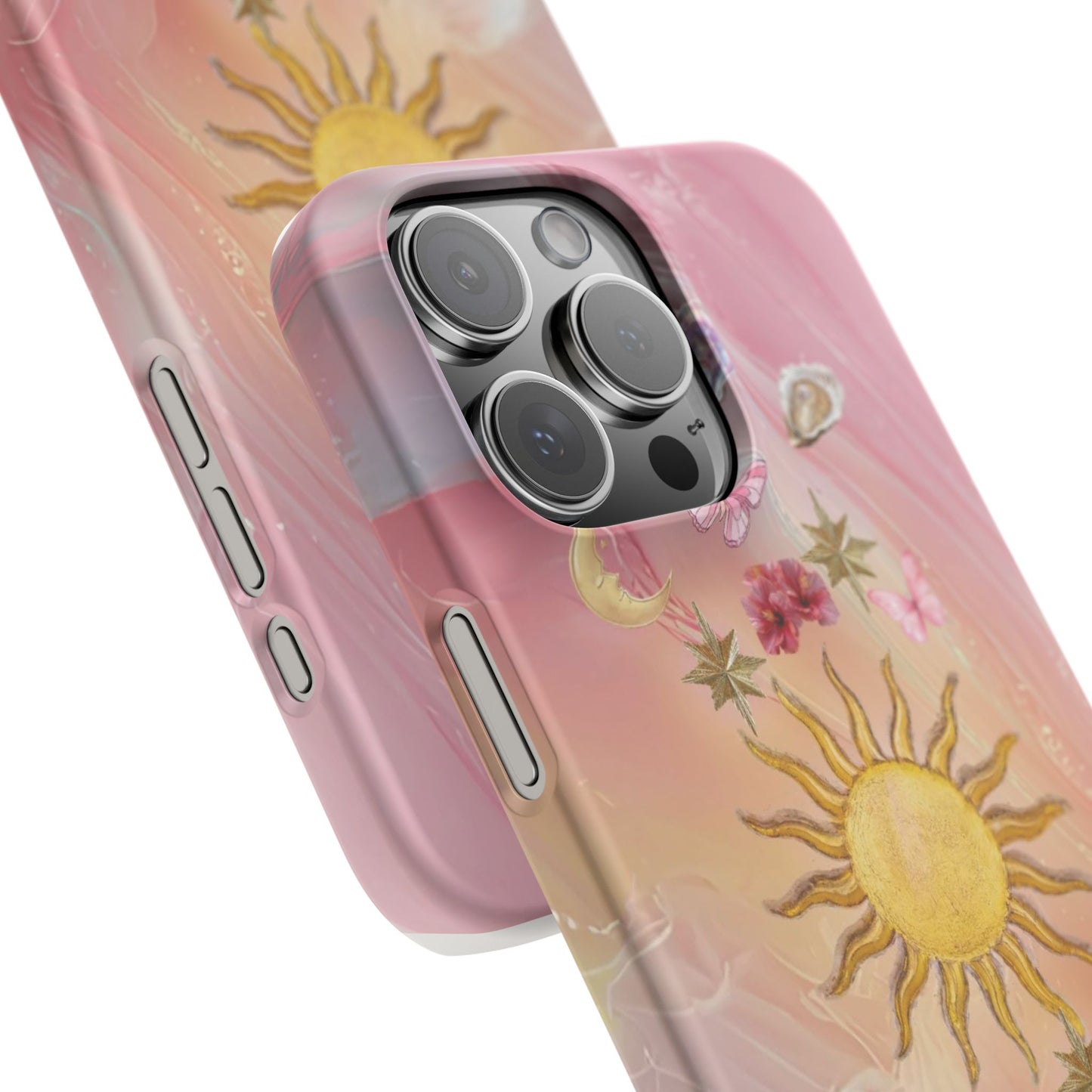Celestial Sun & Moon Pink | Slim Snap iPhone Case