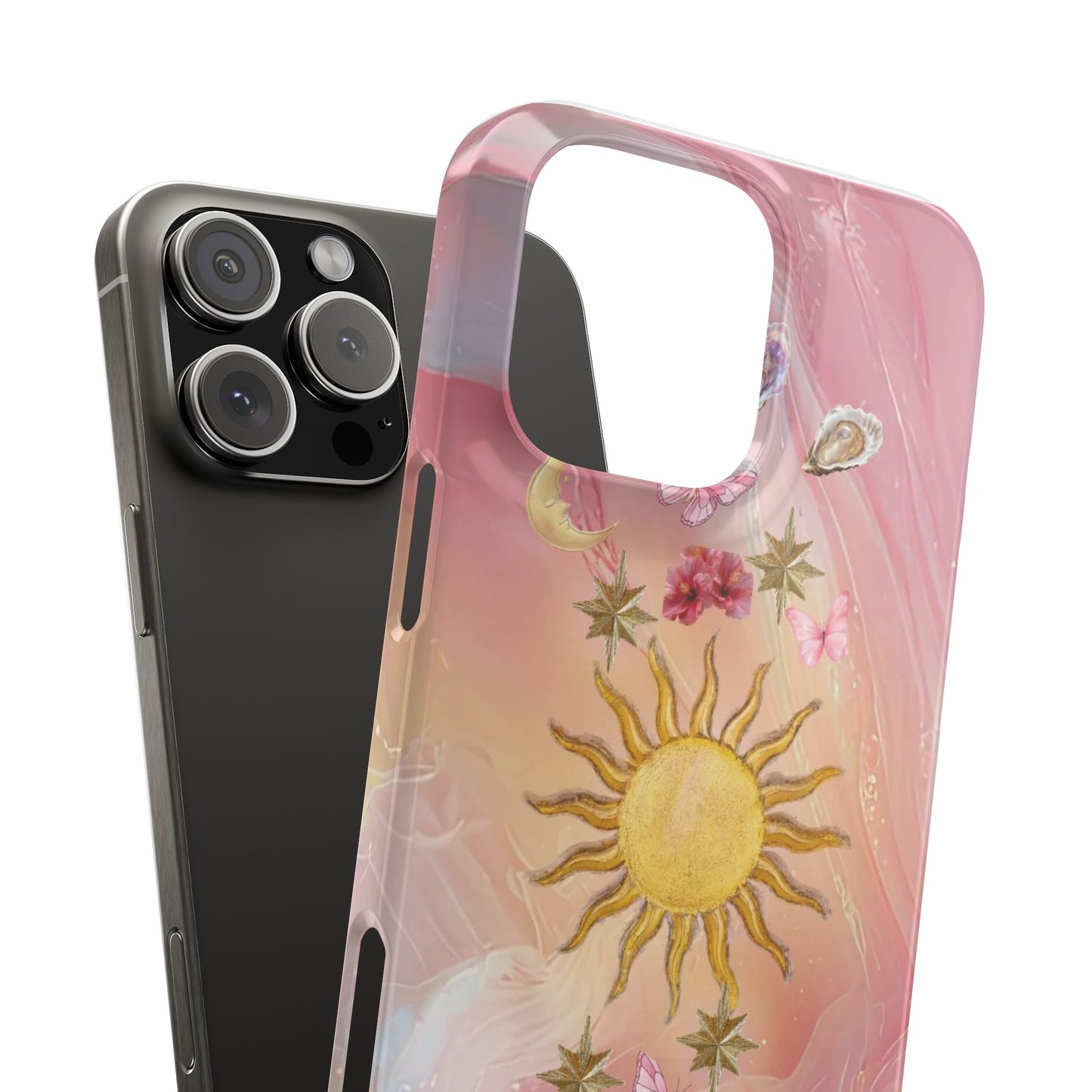 Celestial Sun & Moon Pink | Slim Snap iPhone Case