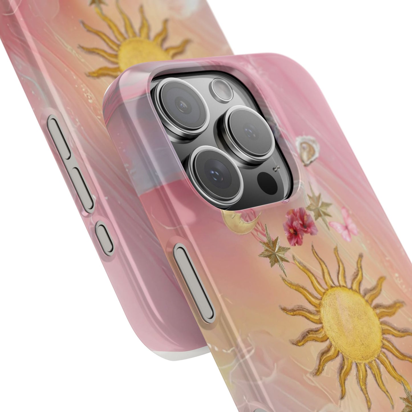Celestial Sun & Moon Pink | Slim Snap iPhone Case