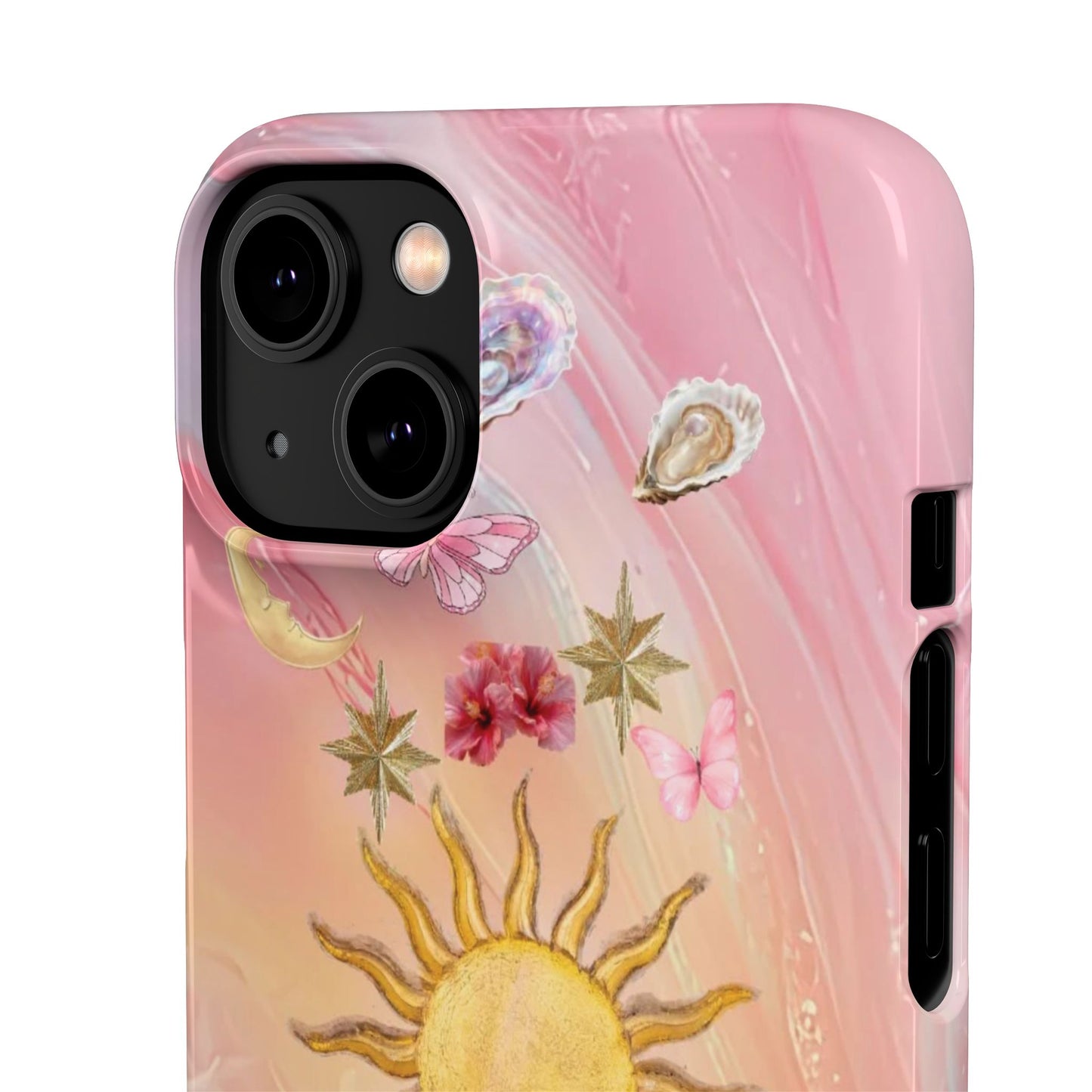 Celestial Sun & Moon Pink | Slim Snap iPhone Case
