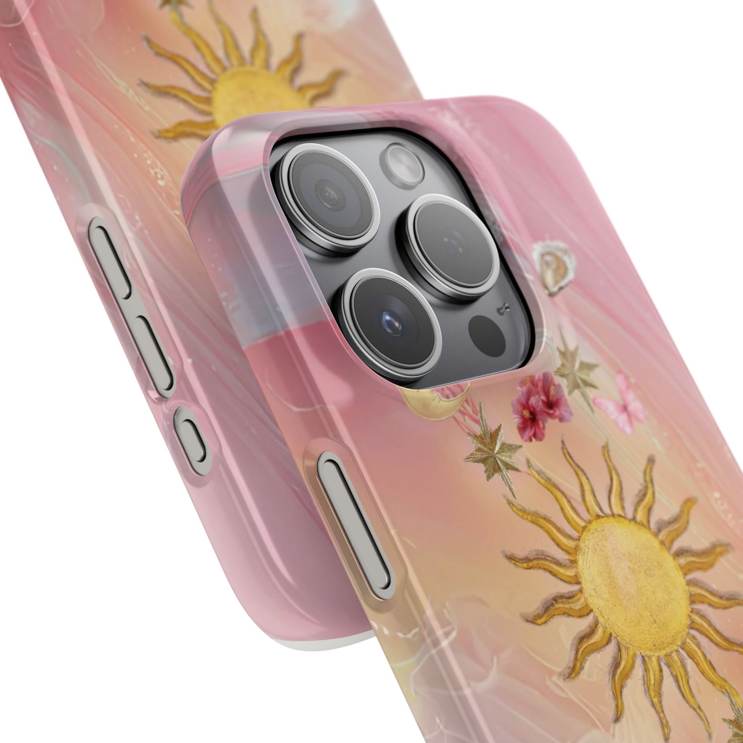 Celestial Sun & Moon Pink | Slim Snap iPhone Case